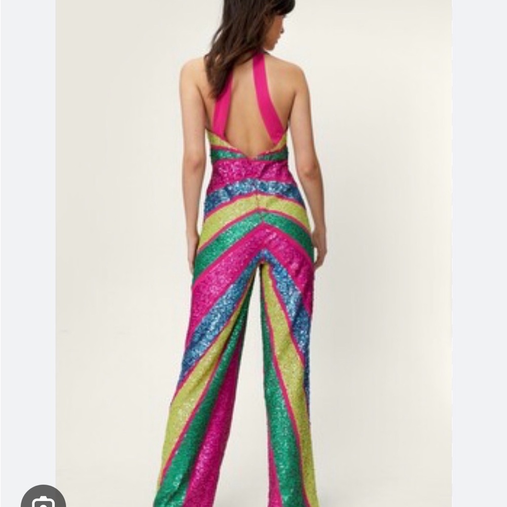 Nasty Gal Multicolor Sequin Jumpsuit